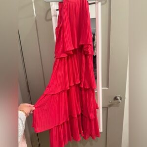 Vibrant Hot Pink Layered Dress